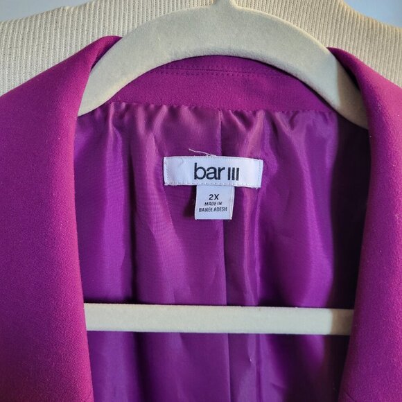 Bar III Women's Plum Compression Faux Double-Breasted Blazer (Size: 2X) - Picture 3 of 16